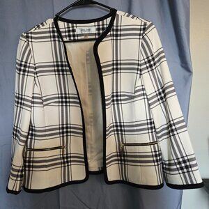 Black and white short lined jacket